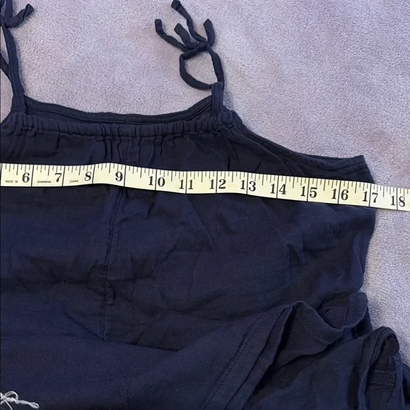 Old Navy Dark Blue Tie-Strap Romper - Picture 6 of 6